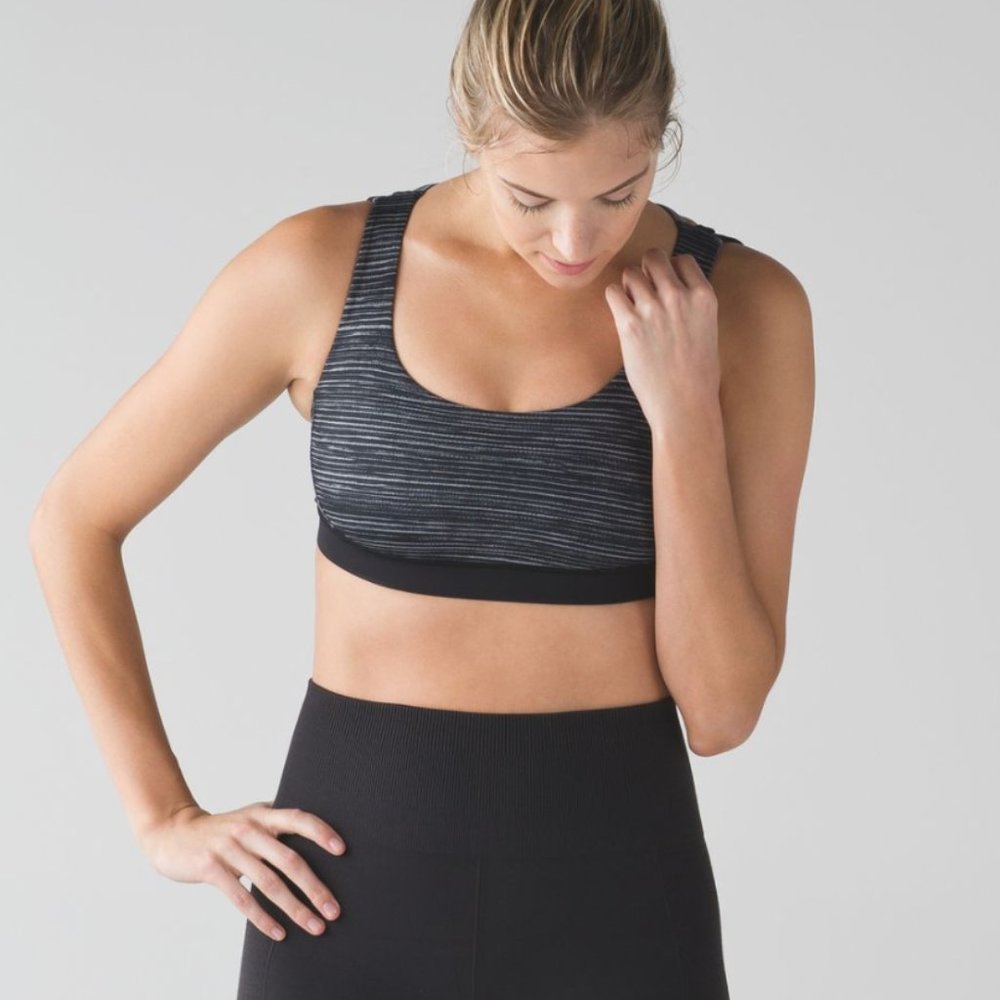 Lululemon Energy Bra *Exhale Size 6 Black Gray